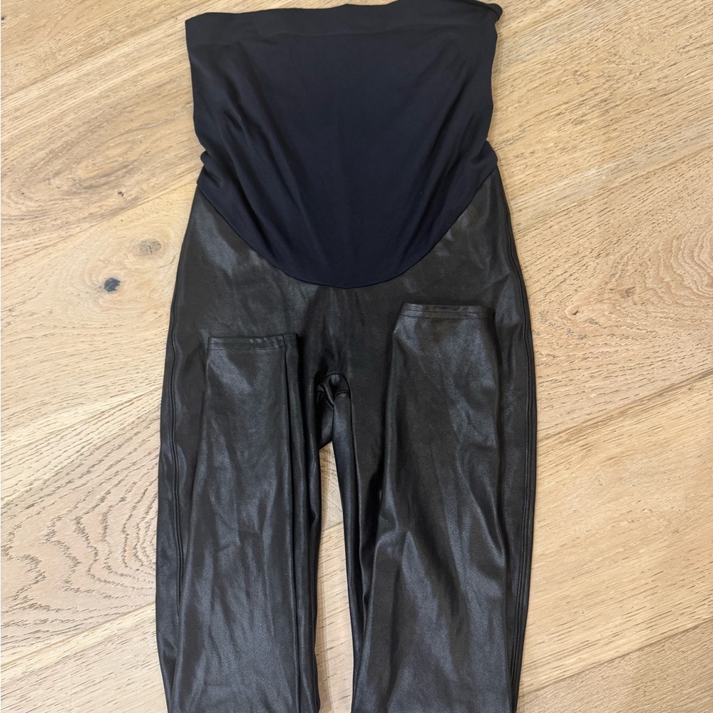 Spanx Maternity faux leather leggings